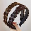 Wig Headband Anti-Slip Tooth Design Fluffy Fishbone Braid Texture Hair Hoop