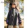 Autumn 2025 Girls' Color Block Windbreaker Jacket - Stylish Soft Shell for Kids