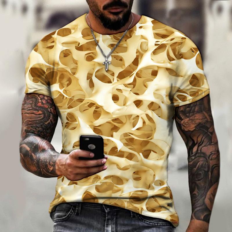 Visual Feast Abstract Creative Art Patterns 3D Printing, Summer Men's Short Sleeved T-shirts