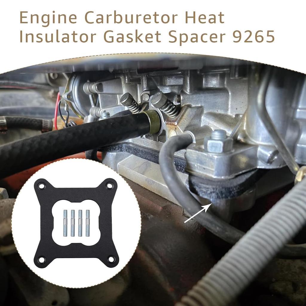 For Edelbrock 9265 Intake Manifold Heat Insulator Gaskets with Mounting Kit | for Edelbrock Performer Intake & Holley 4150 Carburetor Gasket, Reduced