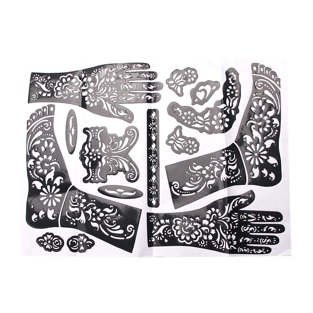 

Men Fashion Waterproof Tattoo Stencils India Body Art Tattoo Temporary Hand Art Stickers Henna Template Tattoo Sticker чорний
