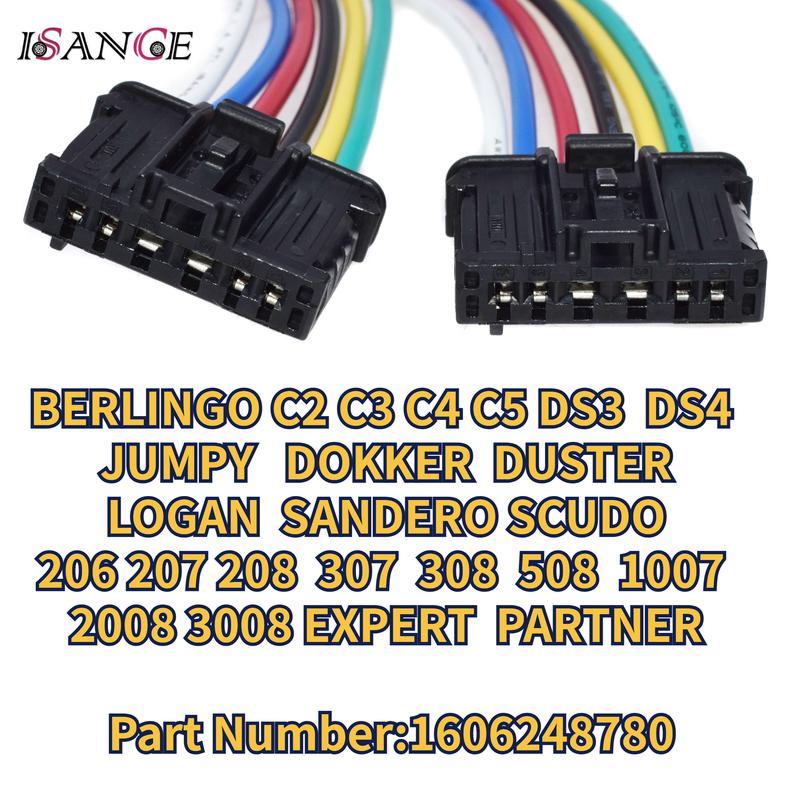 2pcs Rear Tail Light Lamp Connector Harness Plug For Citroen Peugeot Fiat Dacia C2 C3 C4 C5 206 207 307 308 Logan Duster Docker