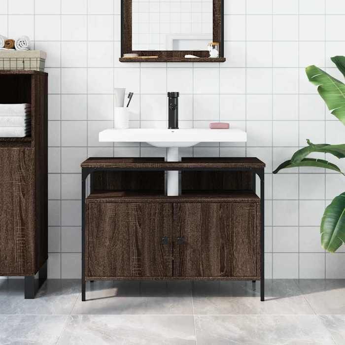 VidaXL Armoire Lavabo de Salle de Bain, Placard sous Vasque avec Porte, Meuble de Rangement, Organisateur de Toilette 842445