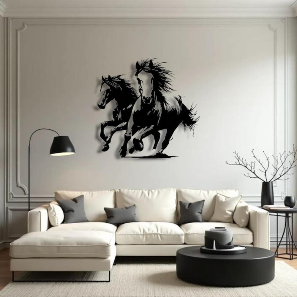 Horses Metal Wall Art Dynamic Freedom Power Design