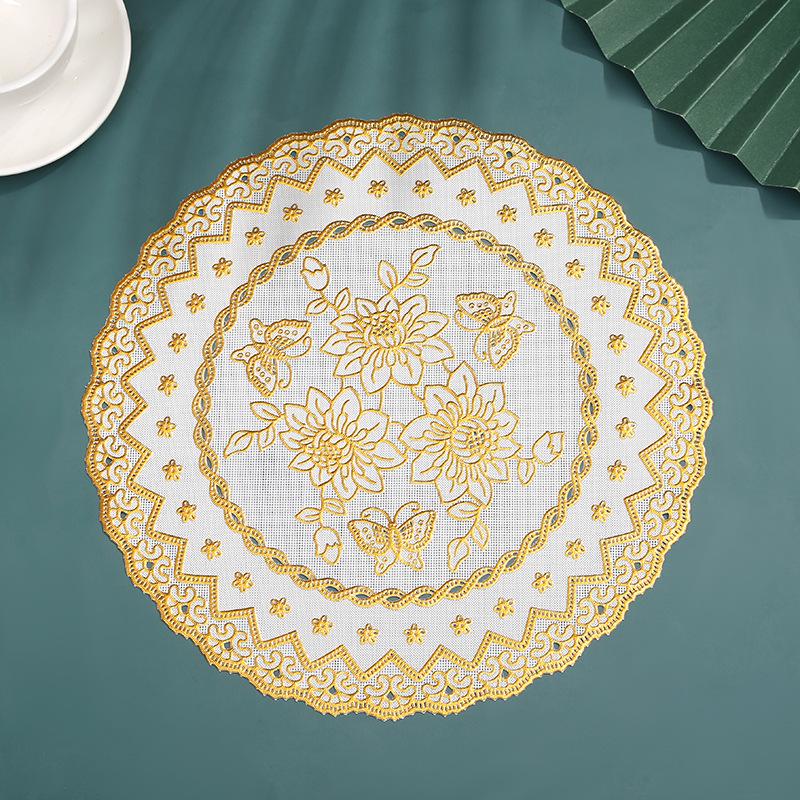 30CM Gold-Stamped Non-Slip Insulated Table Mat - Round/Square
