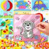 2pcs Plush Ball Paintings DIY Animals Felt Drawing Crafts Mosaic Paintings Puzzles Plush Ball Paintings ZSY