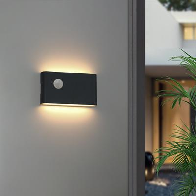 12W LED Outdoor Motion Sensor Waterproof Wall Lamps Up and Down Aluminum Wall Lights for Garden Courtyard Lighting Fixtures