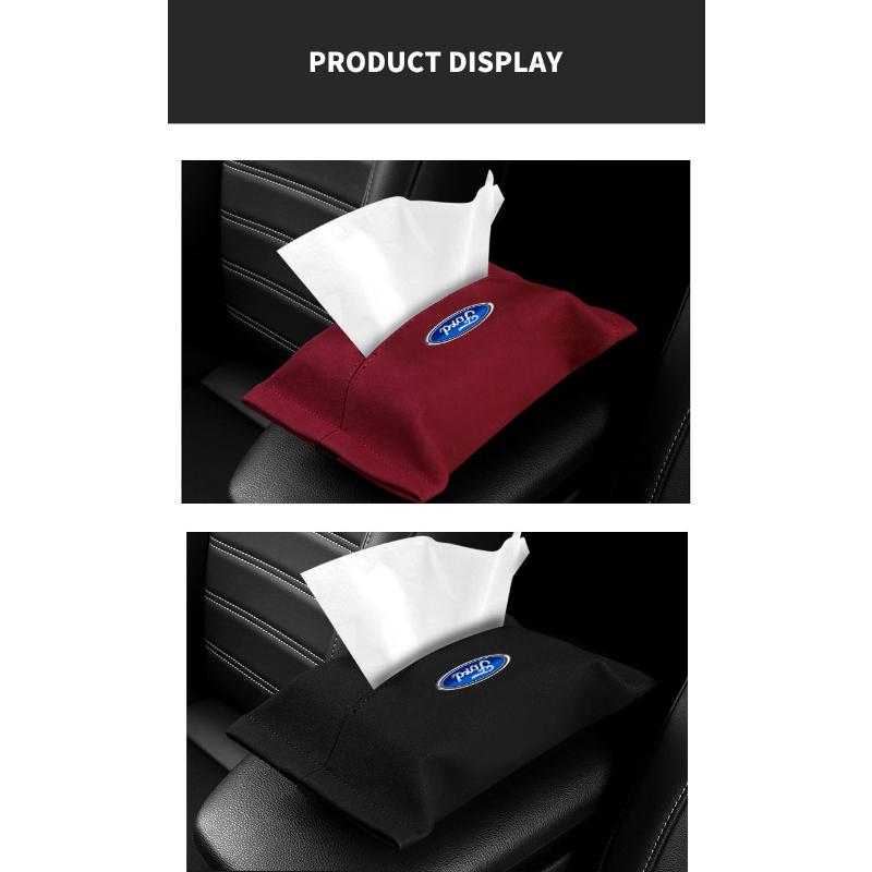 Car Tissue Bag Box Car Sun Visor Hanging Organizer Storage Accessories For Ford Fiesta MK7 Mondeo MK4 ST Focus MK1 MK2 MK3 Focus 2 3 4
