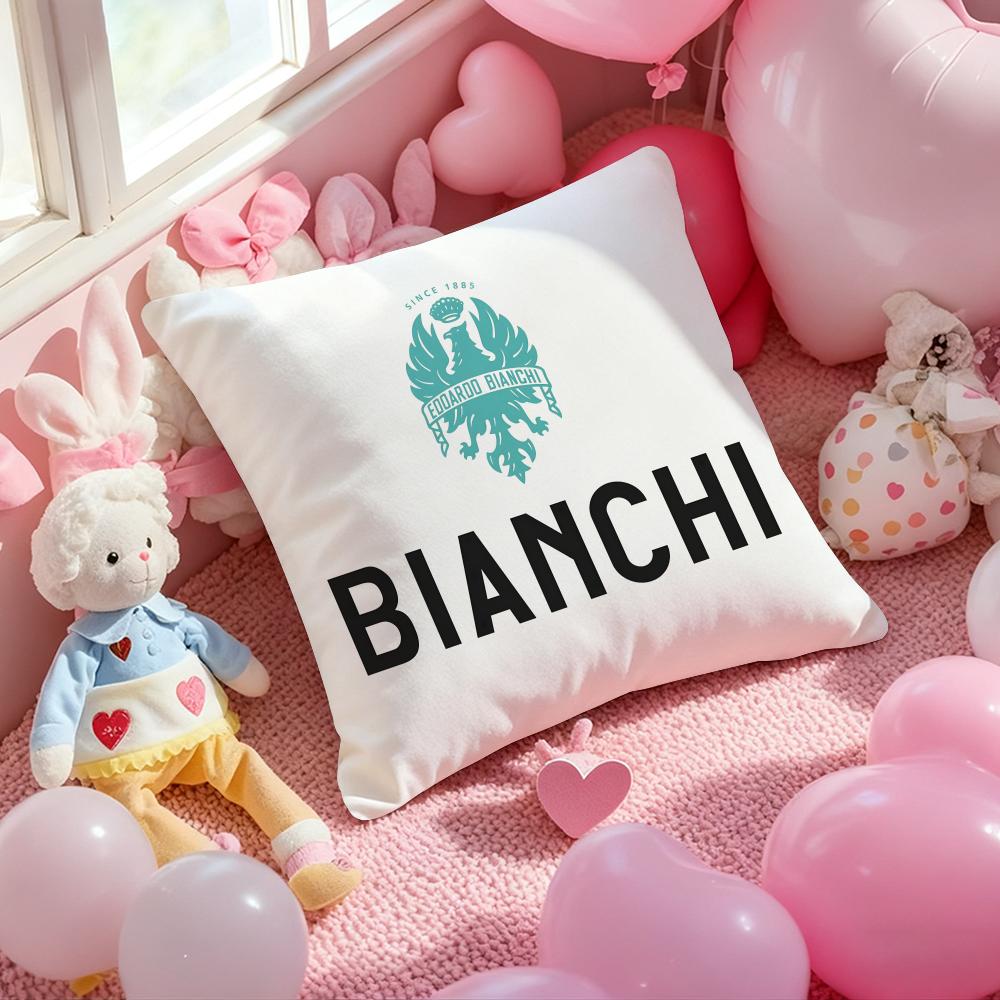 B-Bianchi Logo Luxury Cushion Cover Pattern Printed Pillowcase For Living Room Sofa Cushion Cover & Bedroom Decor