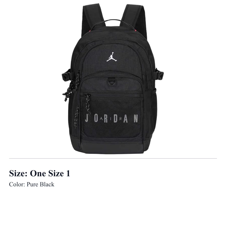 Jordan Polyester Backpack Unisex Jet Black II6455-010