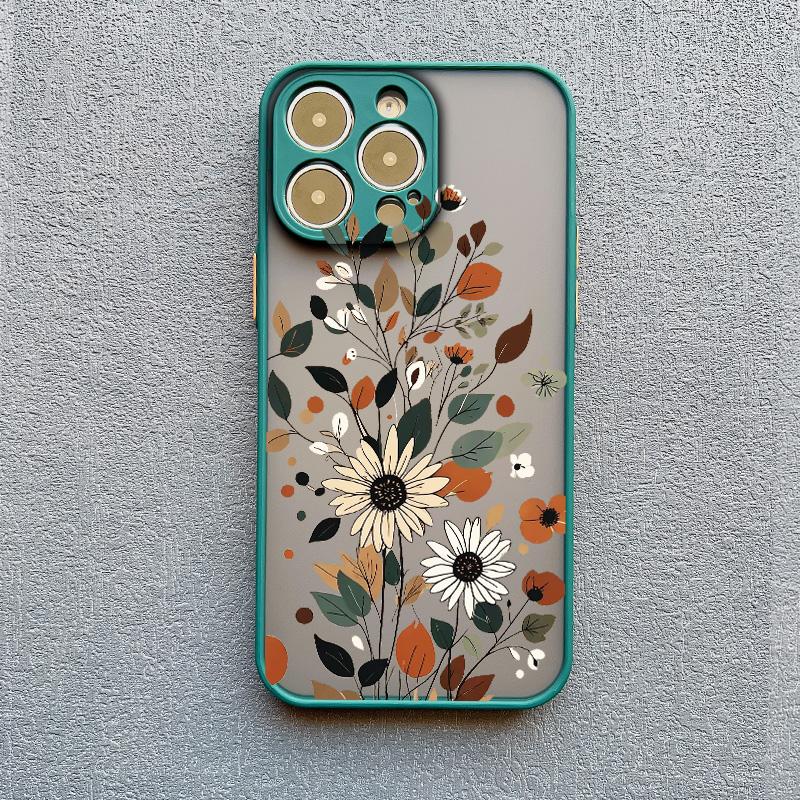 Winter Branches Leaves Flowers Phone Case For iPhone 16 15 14 Plus Pro Max 13 12 Mini 11 Pro Max X XS XR Shockproof Bumper Cover