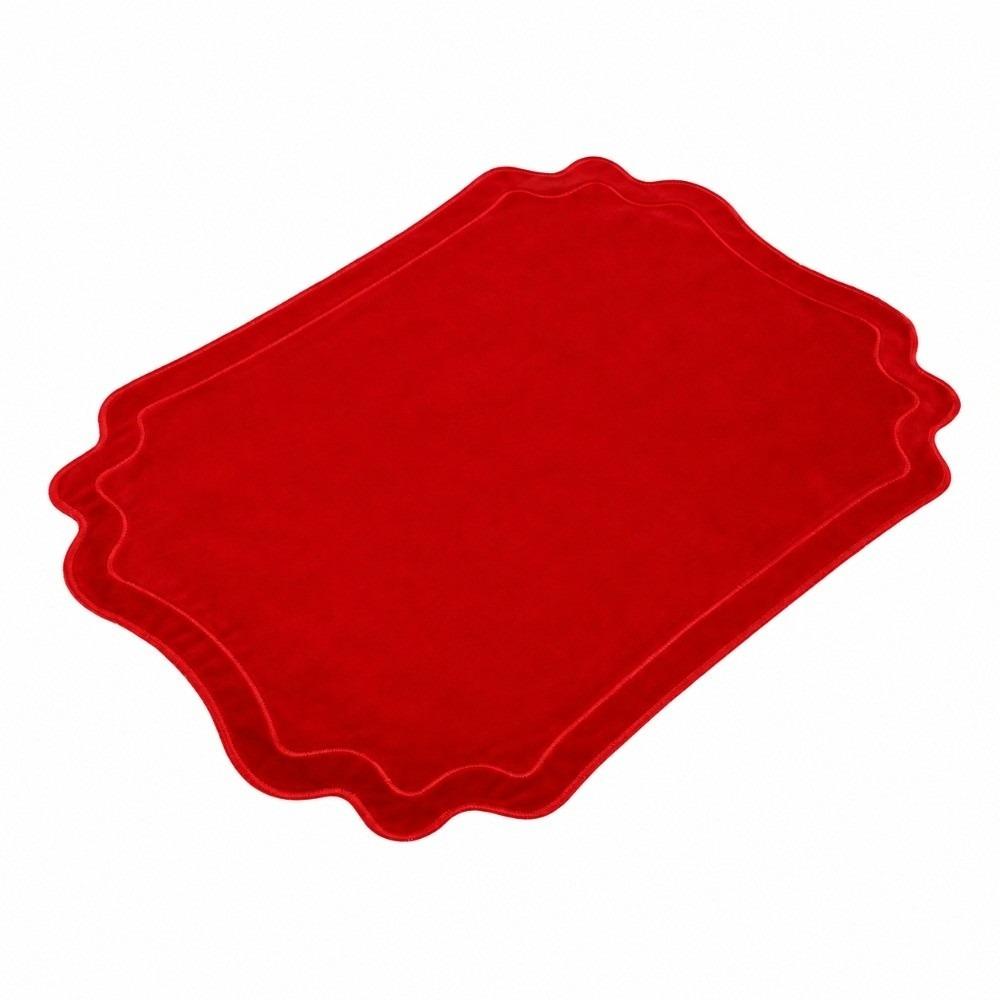 Solid Color Irregular Placemats 47×35cm Kitchen Placemats Vintage Velvet Placemats