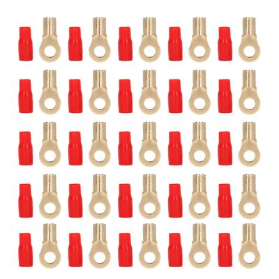 25Pcs 8mm 6 Gauge Battery Lugs Cable Ring Terminals Connectors with Heat Shrink Tubes for Distribution Box