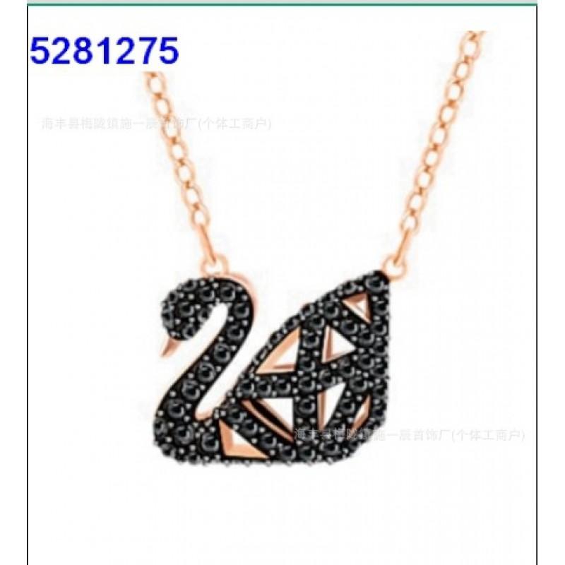 Womens Gradient Blue Swan Necklace Classic Clavicle Chain Fashion Jewelry