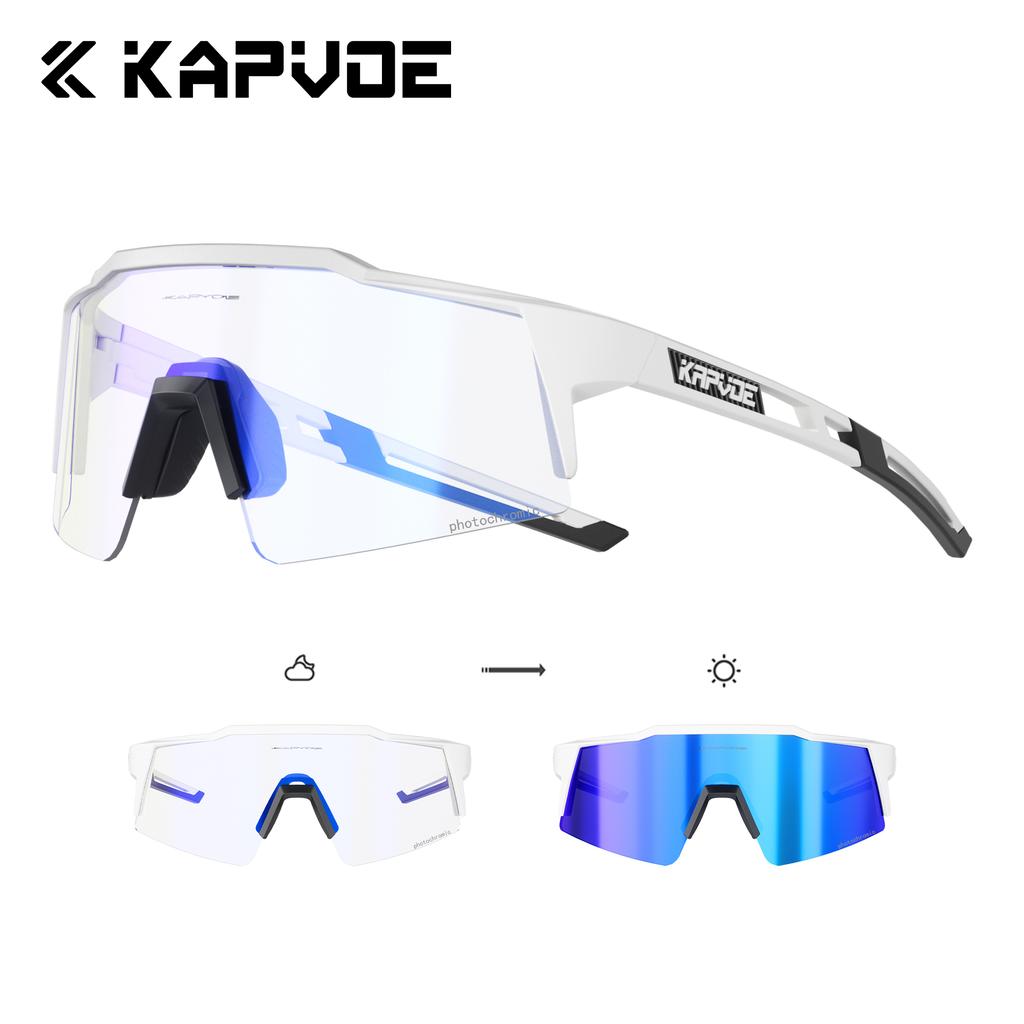 Lunettes de soleil Kapvoe Gold Photochromiques pour Cyclisme Homme Lunettes Mode Vélo de Montagne Vitesse Lunettes Cool Lunettes de Vue Sport VTT Vélo
