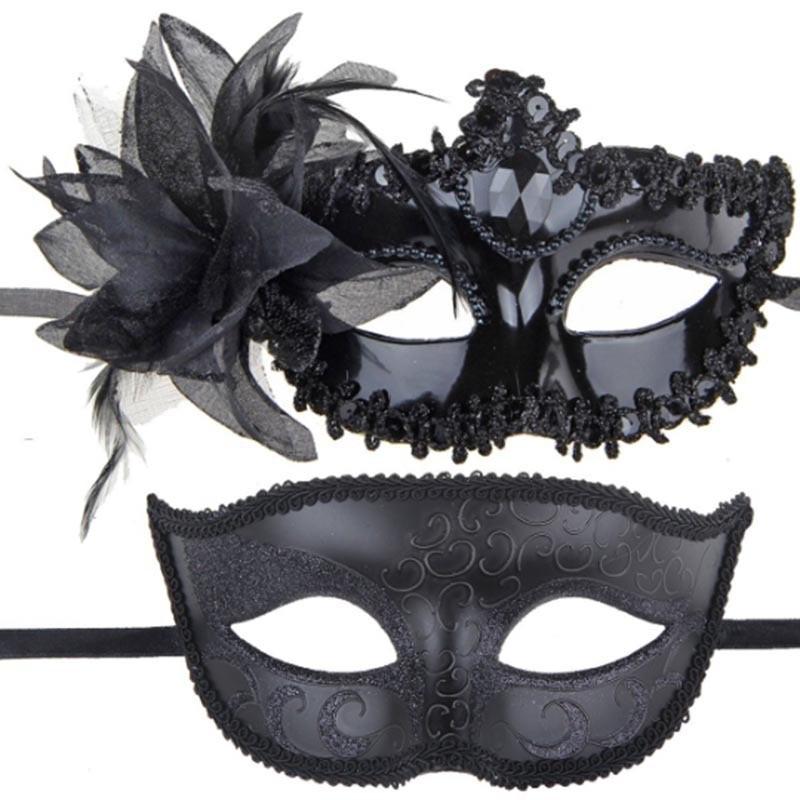 Venetian Half-Face Masquerade Couple Masks for Men and Women