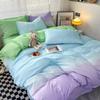 Korean Style Bedding Set Four-piece Gradient Color Bedding Sheet Pillowcase Duvet Cover Set Twin Full Queen King Super King Size