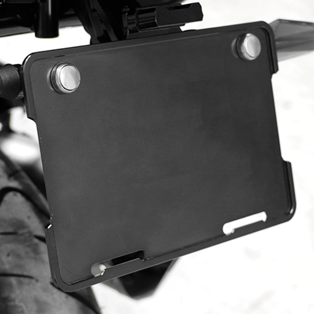 License Plate Frame Motorcycles Tag Holder Black Heavy-Duty Aluminum Bracket Universal for Motorbike ATV Scooter