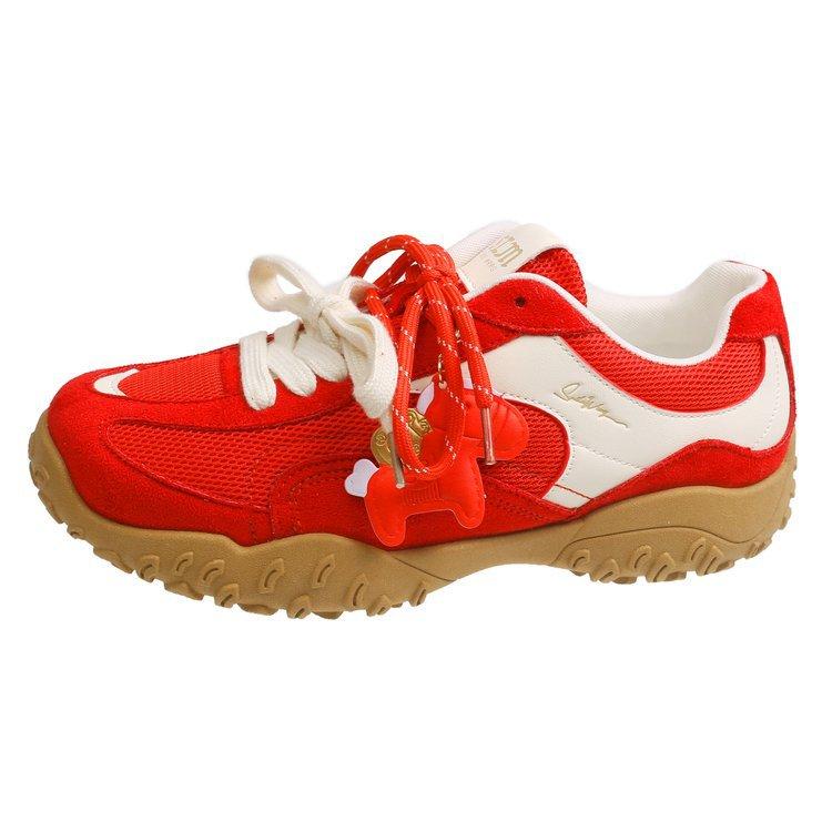 Dexun Shoes Women'S Spring New Pair Of Shoelaces Versatile Flat Bottom Height Increase Casual Sports Shoes Forrest Gump Shoes Women'S Tide