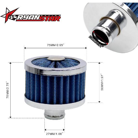 RYANSTAR RACING 2PCS 23MM High Flow Vent Valve Cover Breather Filter Universal Car Air Filter Cold Air Intake Filter Small Air Filter Breather