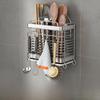 Porte-Rangement pour Bâtonnets en Acier Inoxydable Exquis Support Mural pour Bâtonnets de Maison Boîte de Rangement avec Vidage pour Couteaux et Fourchettes de Cuisine Ba à Bâtonnets