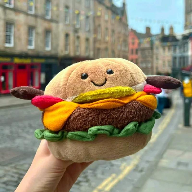 Peluche Giocattolo Jc Amuseables Burger con Materiale Peluche Corto per Regalo di Compleanno per Bambini