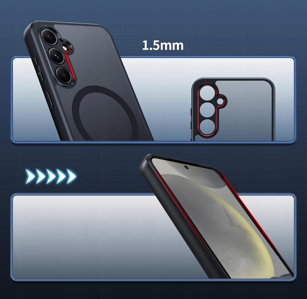 Etui Do Magsafe Czarne Matowe Do Samsung S26 + 2X Szkło