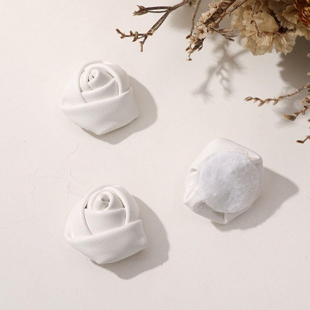 10PCS 3D Leather Rose Flower Patches DIY Crafts Jewelry Making Material Cloth Applique Sewing