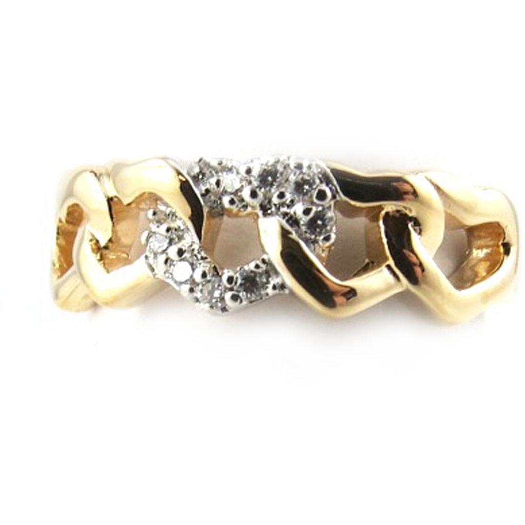 Zweifarbig vergoldeter Ring „Love“ – 6 mm