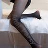 Nightclub Black Thin Pantyhose for Women Sexy Crystal Letter Tights Female Party Charming Bottomed Leggings Anti-hook Socks