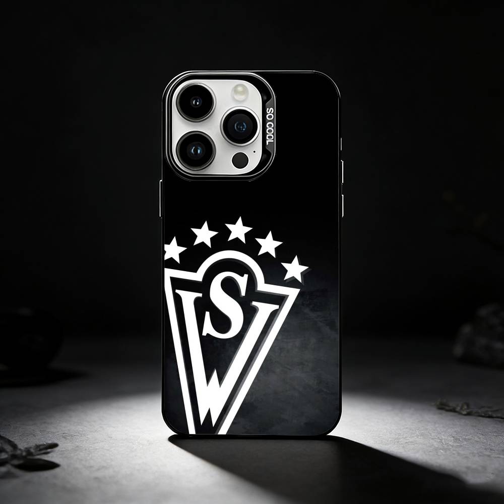 

Santiago W-Wanderers Classic Badge Phone Case For iPhone 17,16,15,14,13,12,11 Plus,Pro Max,XS,Colored silver phone case iPhone15