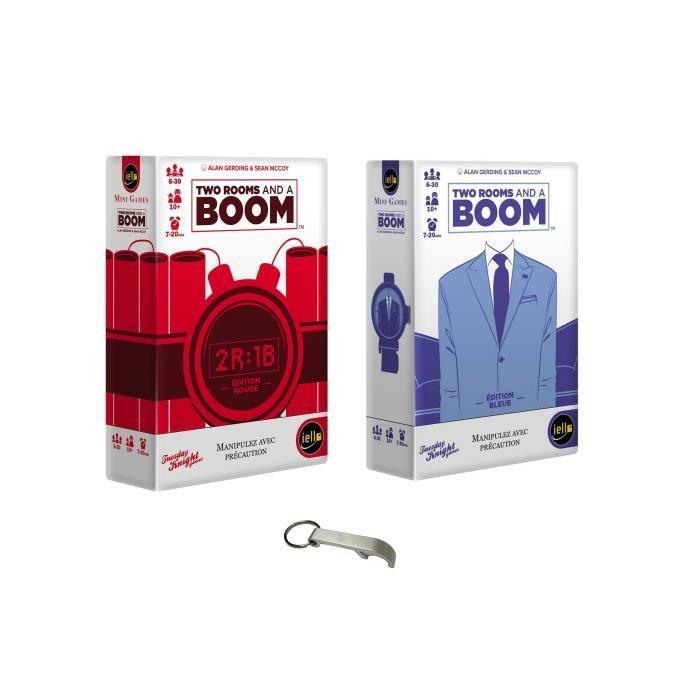 Lotto Two Rooms And A Boom Edizione Blu + Edizione Rossa Versione Francese + 1 Apribottiglie Blumie (2 Stanze &; Un Boom)