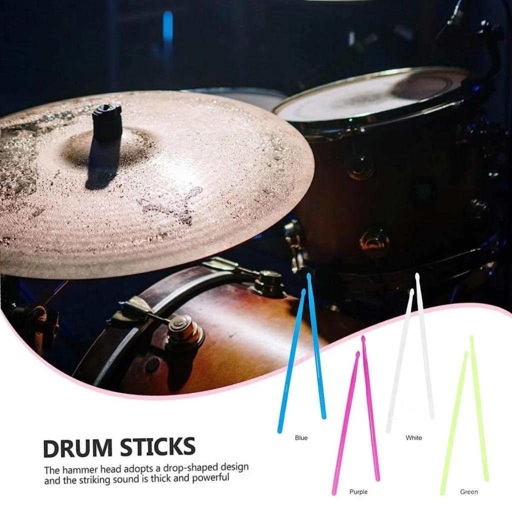 5A Luminous Drum Stick Light Up Drum Sticks Fluorescent Drumstick for Dark Stage