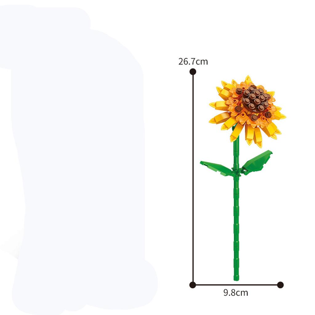 13 Styles Pretty Flower Building Blocks Rose Valentine's Lavender Peach Lily Of The Valley Tulip Bricks DIY Home Ornaments