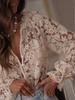 2025 Women's Casual Korean Lace Shirt - New Hollow Design
