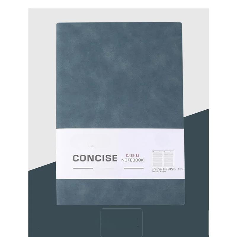 College Notebooks Soft Leather Student Diary Thicked Office Record Notepad 80sheets Write Paper Memo Pad A5/A6 Planner Journal