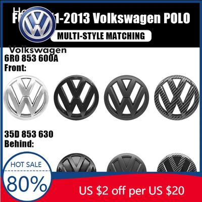 2026 Hot For VOLKSWAGEN VW 2Pcs Car Emblem Front Grille Rear Trunk Lid Sticker Badge Decals Accessories For Volkswagen Polo 2011