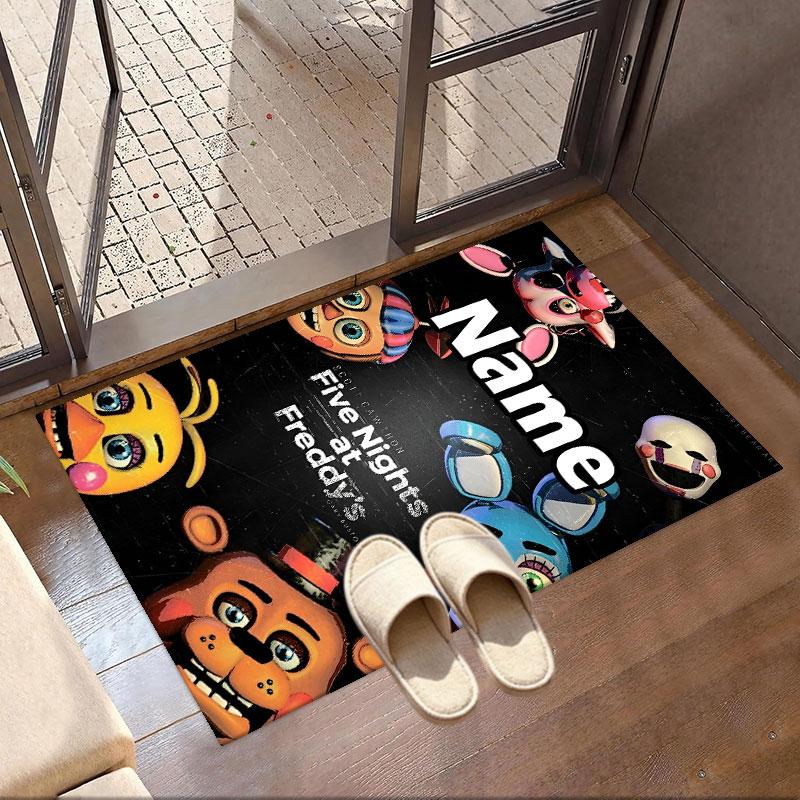Custom Name Personalized Five Nights at Freddy's Print Carpet, Versatile Home Decor Rug, for Playroom, Apartment, Balcony, Entryway, Hallway Gift