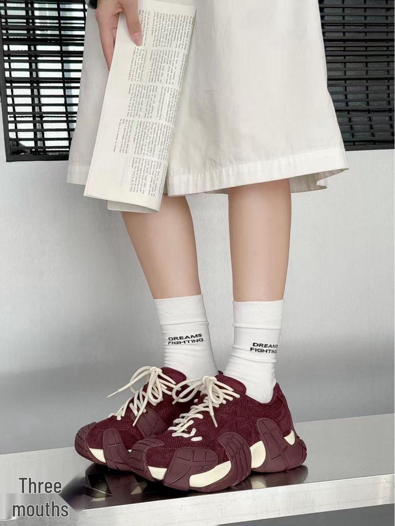 Octopus Women's Dad Shoes 2025 Autumn Fashion: Thick-Soled Casual Street-Style Sneakers
