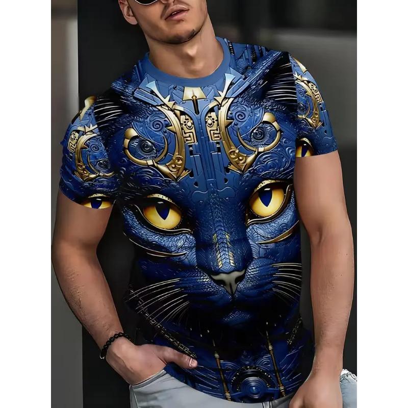 

Men s 3D printed dog leash pattern short-sleeved T-shirt - breathable summer round neck with slight elasticity, S