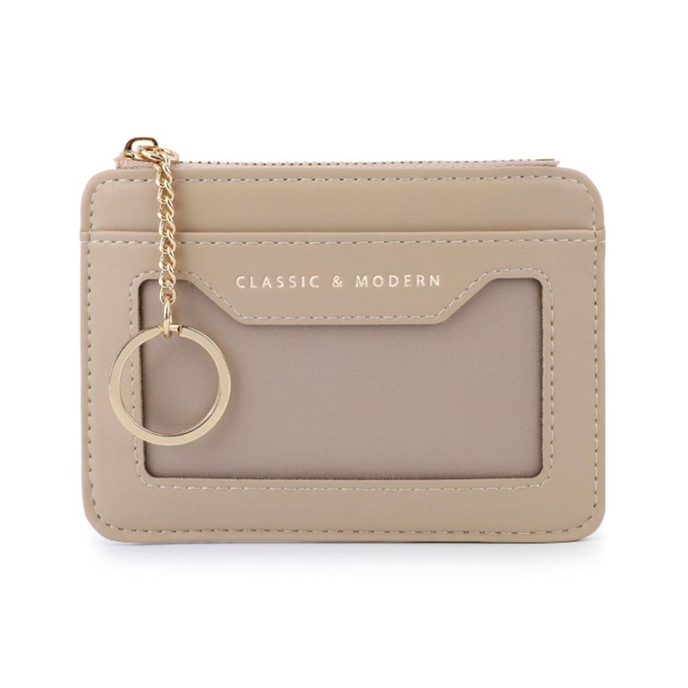 Portable Multi-card Slots Card Bag Keychain Hanging Leather Multi-card Wallet PU Leather Coin Purse Gifts