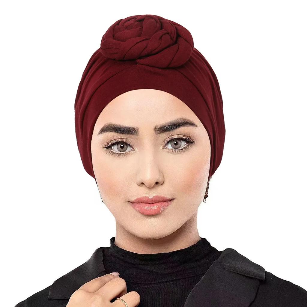 Cappello Turbante Nodo Indiano Donna Hijab Musulmano Berretti Cuffia Perdita di Capelli Foulard per Capelli Fascia Elastica per la Testa Fascia Chemioterapia Cappello per Chemioterapia Turbante Mujer