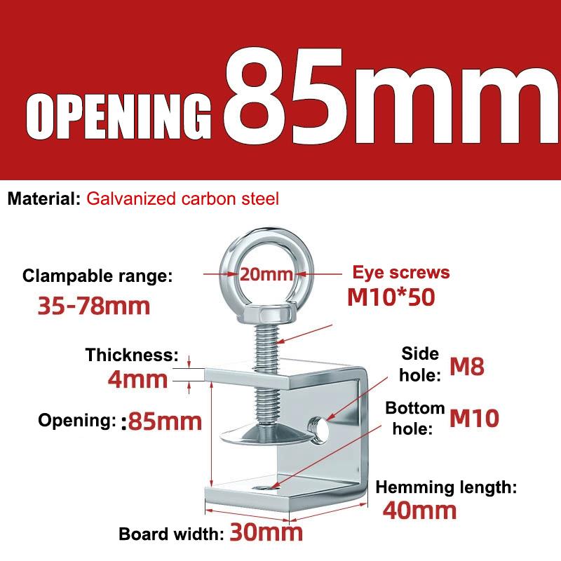 Carbon Steel C-Clamp Steel Pipe Square Clamp Corrosion-Resistant Rust-Proof Adjustable Fixed Holder Clip Hardware Fasteners