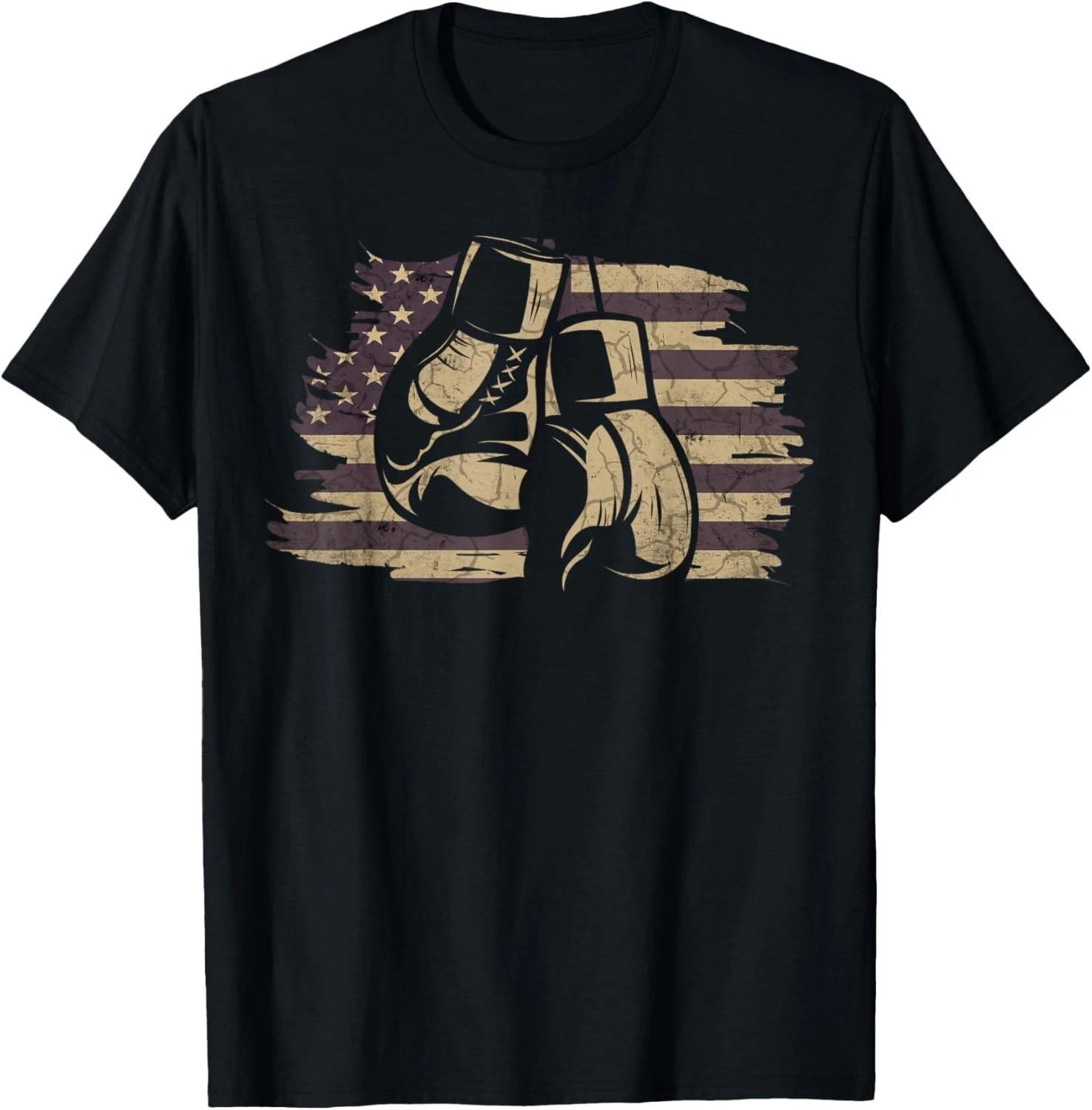 

Boxing Gloves American Flag Retro Old School Boxing Gift Unisex T-Shirt S