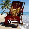 Custom Name Personalized Liverpool FC Print Beach Towel, for Trip Camping Beach Party Home Decor, Birthday Gift for Family & Friends