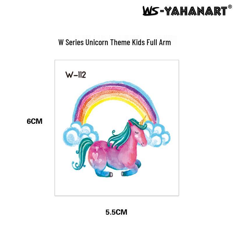 Cartoon Unicorn, Mermaid, Pirate, and Dinosaur Space Water Transfer Tattoo Stickers