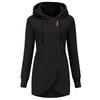 Women Winter Jacket Warm Plush Lined Hooded Coat with Drawstring and Irregular Zipper Design