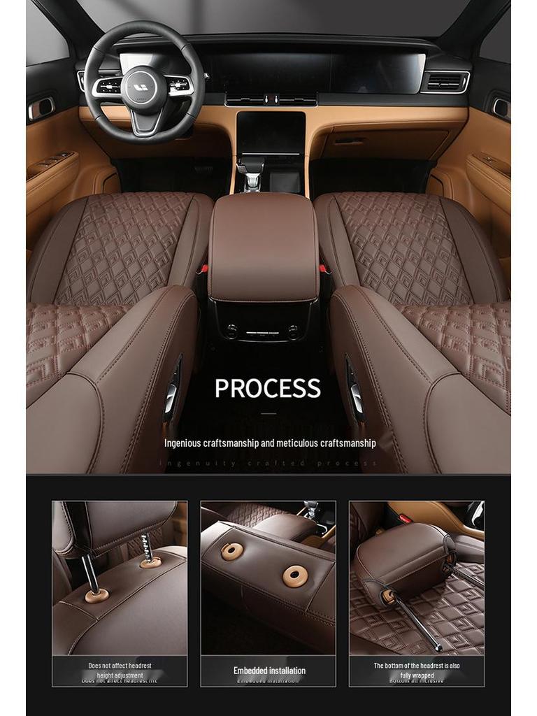 Nappa Leather Full-Cover Car Seat Cushion - Custom Fit for One Special Car, All-Season Use