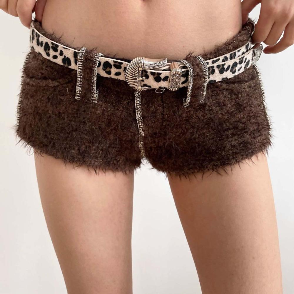 Zinc Zinc Alloy Carved Buckle Belt Y2K PU Vintage Waistband Fashion Leopard Print Belt  Festival