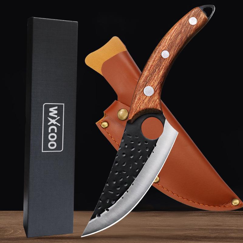 

Кованый японский нож для обвалки Slaughter Hammer Line 5Cr15MoV Маленький скимитар для нарезки мяса, для очистки, профессиональный нож для нарезки мяса, острый кухонный нож boning knife WITH BOX